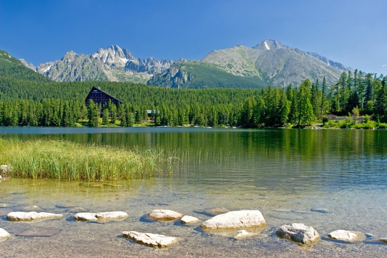 Tschirmer See (Štrbské Pleso) und Berge, Slowakei